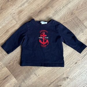 6-12M Janie & Jack Navy L/S Embroidered Shirt